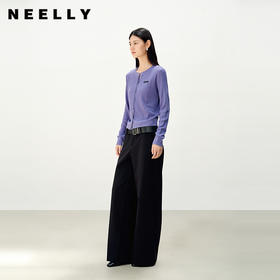 NEELLY纳俪商场同款秋季新款宽松慵懒阔腿裤女垂感百搭直筒长裤N25083H01131