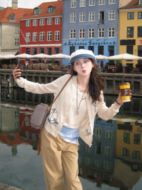 浮生八记/25C118/25C119/“小狗水手航海记”法式针织背心开衫