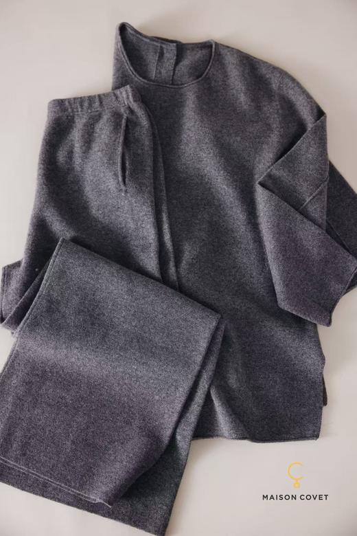 MAISON COVET 纯山羊绒休闲圆领翻边套装 商品图6