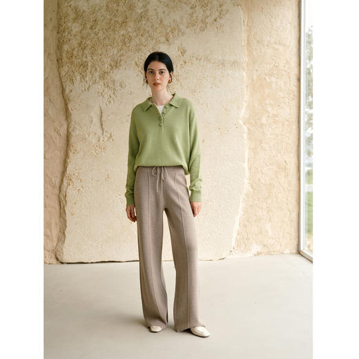 HeyDress针织羊毛直筒长裤 商品图3