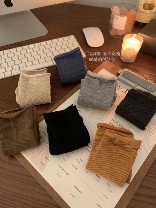 🌈今年超火的幂式美拉德色系超洋气！！17.9元🉐7双❗️开春必备神袜🔥【蝶时舞美拉德色系秋冬堆堆袜】🧦🧦来啦📣 超火的美拉德色系穿搭🤎 这种袜子，品质真的无敌好！ 商品图4