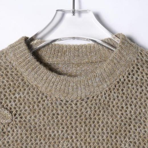 42543SDSA男士秋冬新款痞帅男装潮牌纯色立体针织花朵圆领毛衣百搭时尚 商品图1