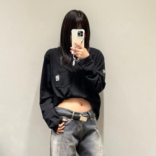 克罗心哥特梵文纯棉长袖T恤衫091302 商品图10