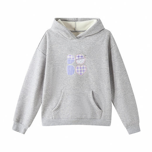 笛莎Deesha 童装女童卫衣2025冬新款女童甜美格子贴布绣卫衣 商品图4