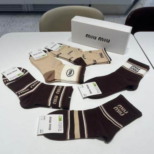 G502缪缪棉袜百搭中筒袜，一盒五双装 商品图1