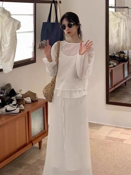 天丝棉！【秋上新】8939 多穿款82%天丝棉超仙两件套长袖小衫-喜出 商品图1