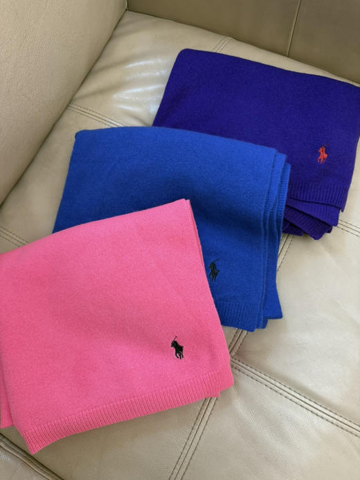 915-7 渠道货 小马刺绣 百分百羊绒 炒鸡炒鸡软糯 大尺寸长围巾 商品图0