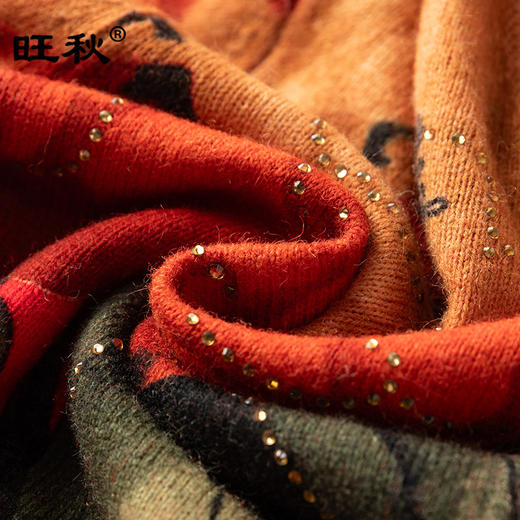 WW MW870妈妈装羊毛开衫针织衫印花羊毛衫 商品图1