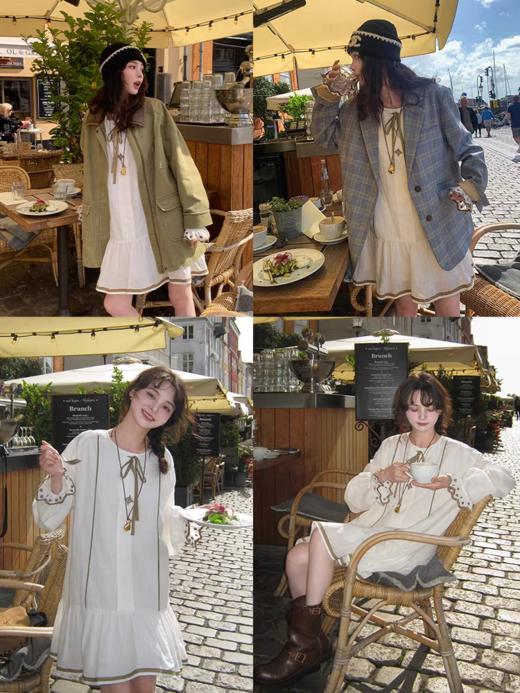 浮生八记/25C132/法式复古波点刺绣袖连衣裙 商品图3