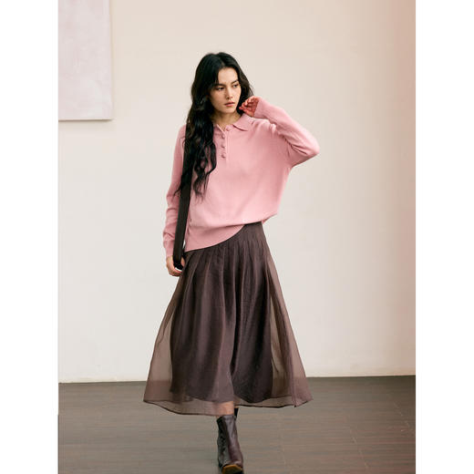 （小眠专属）HeyDress叠褶A摆挺括网纱半裙 商品图1