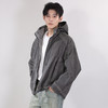 DRONKOO 2025 连帽前竖拉链装饰隐藏口袋洗水微阔中厚夹克 商品缩略图1
