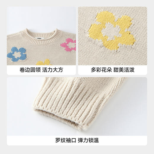 女童圆领长袖针织衫冬季新款安奈儿童装EG544650 商品图4