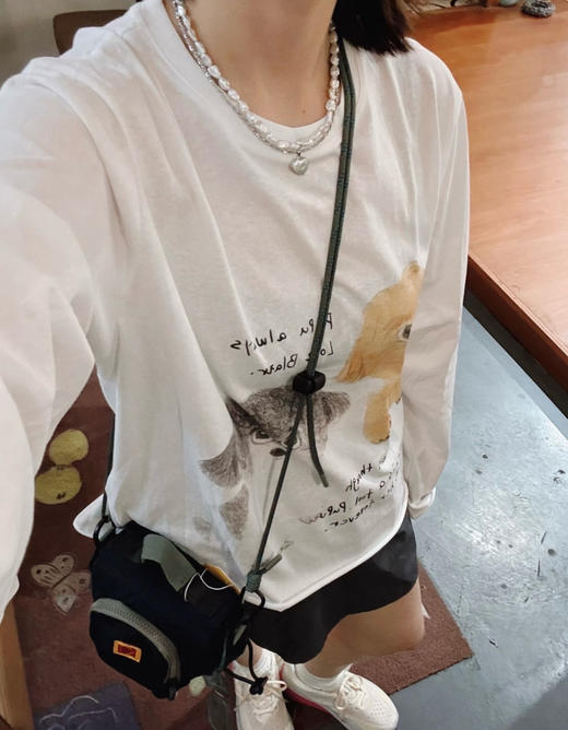 ICE小狗插画图案长袖T恤091607 商品图7