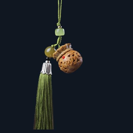 绿檀镂空香囊许愿兔莲花葫芦夜光石扩香器挂件檀香饰品装饰 商品图12