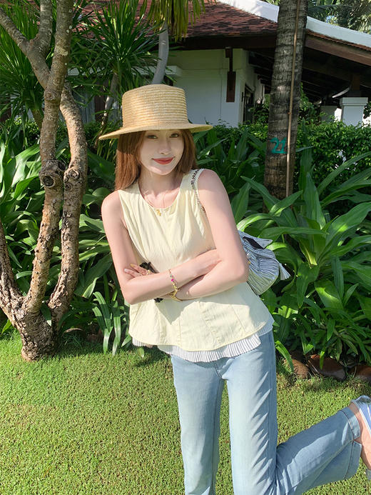 【149元任选2件】最后一波现货！韩系双层褶皱下摆背心无袖上衣 商品图11