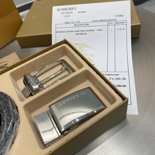 G519巴B莉经典斜纹腰带双扣头皮带 商品图1