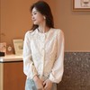 NP3303蕾丝上衣女长袖2025春季新款甜美花边装饰法式白衬衫洋气百搭衬衣 商品缩略图1