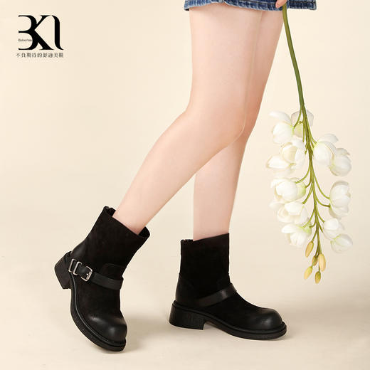 BAKERLOO擦色中筒骑士靴AD182 商品图1