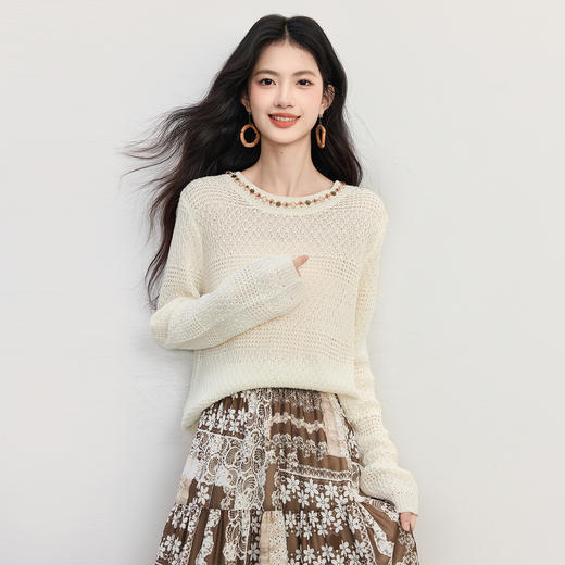 【09/17新品】熙世界复古咖色格子半身裙女2025秋装新款垂坠飘逸不规则高腰伞裙 商品图4