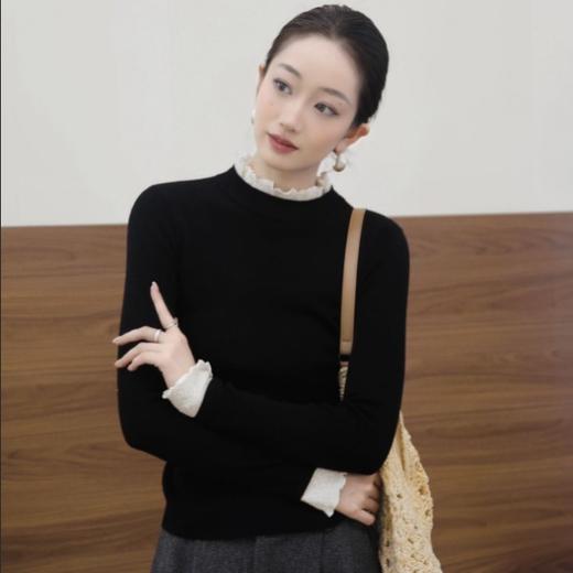 【超模君限定！少量库存】C*HANEL高奢秀款针织衫 SUSX繁花巴洛克蕾丝花边拼接针织衫B015201（下单3-7天发货） 商品图1