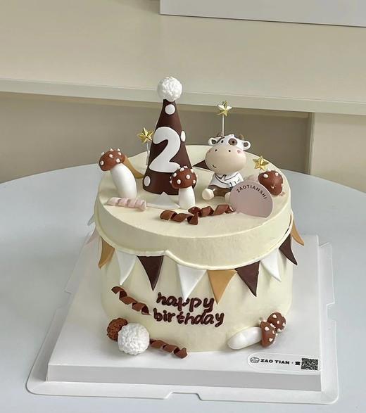 美拉德色系牛牛卡通蛋糕-低糖处理无添加 商品图3