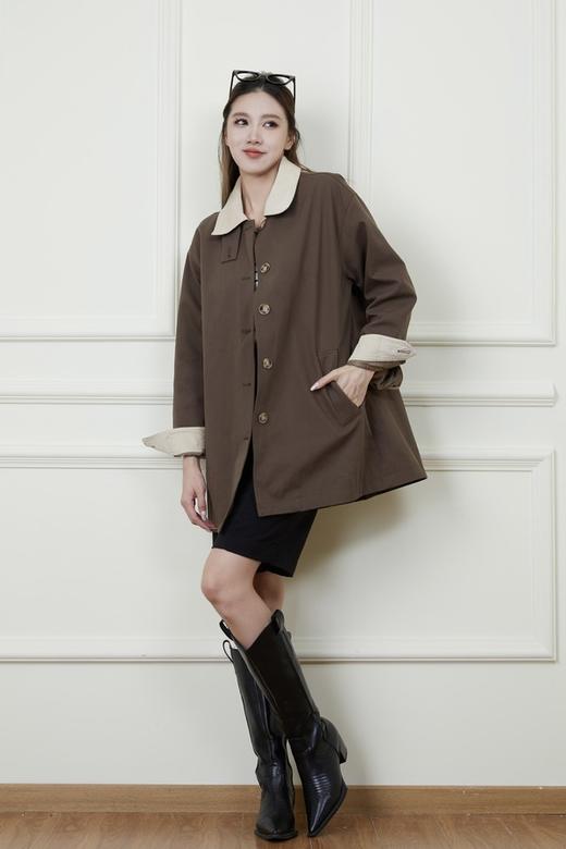 LNNNS 撞色翻领风衣外套 18732 商品图1