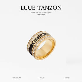 迪奥 双排方钻珐琅字母戒指（ZS*XK）