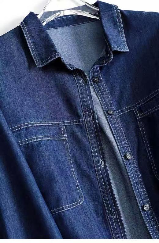 【秋新品】古泥品牌5820 100%棉双口袋牛仔衬衫外套-喜出 商品图3
