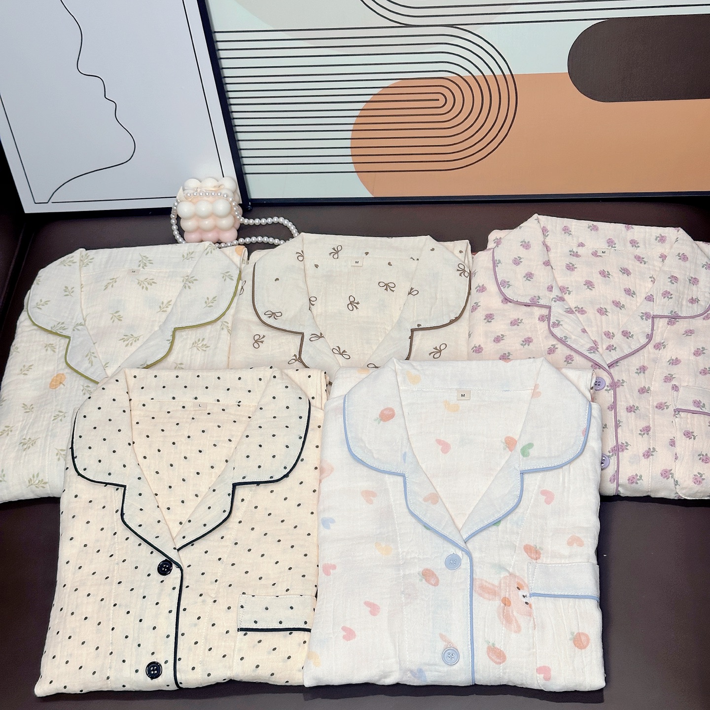 G521木本西川2025秋冬全棉双层皱皱纱家居套装组