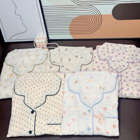 G521木本西川2025秋冬全棉双层皱皱纱家居套装组