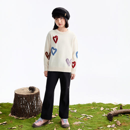 【含羊毛】女童圆领长袖针织衫冬季新款安奈儿童装EG544657 商品图3