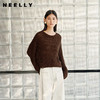 NEELLY纳俪商场同款秋季新款复古慵懒针织衫女宽松休闲百搭短上衣N25082A01078 商品缩略图0