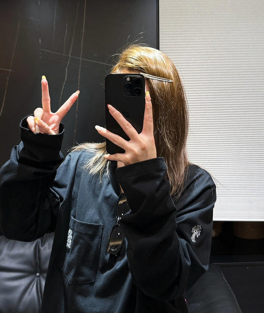 克罗心哥特梵文纯棉长袖T恤衫091302 商品图2