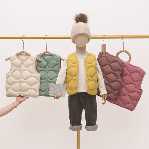 小黄鸭秋冬季新款儿童棉马甲男女童轻薄棉服宝宝冬季内搭棉坎肩童装 商品图0