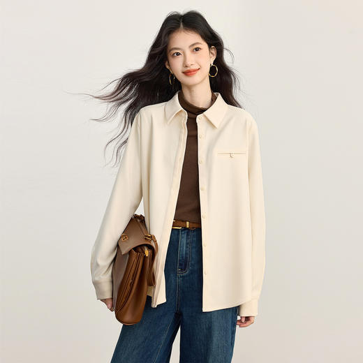 【09/17新品】熙世界0压感半高领打底衫女2025秋冬新款通勤内搭撞色长袖T恤上衣 商品图4