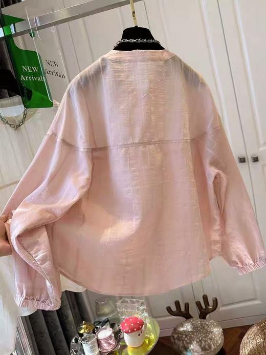 【秋新品】古泥品牌7587 85%天丝提花圆领上衣-喜出 商品图2