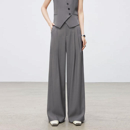 「高货sh」全新升级【铂金会员220/天猫299/差价79】(99108)洛诗琳2025秋装高级感灰色无袖西装马甲休闲裤职业通勤套装 商品图6