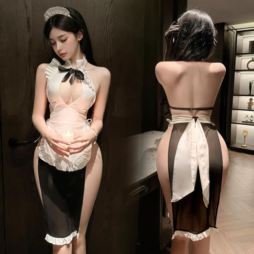 霏慕 特工女仆露沟透臀连衣裙ZY86 商品图8