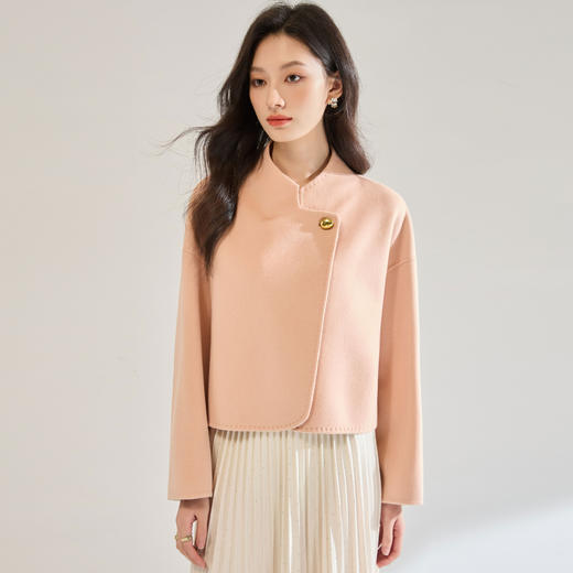 「高货sh」全新升级【铂金会员588/天猫799/差价211】(10835)洛诗琳斜襟新中式立领羊毛外套2025秋冬优雅气质毛呢外套 商品图1