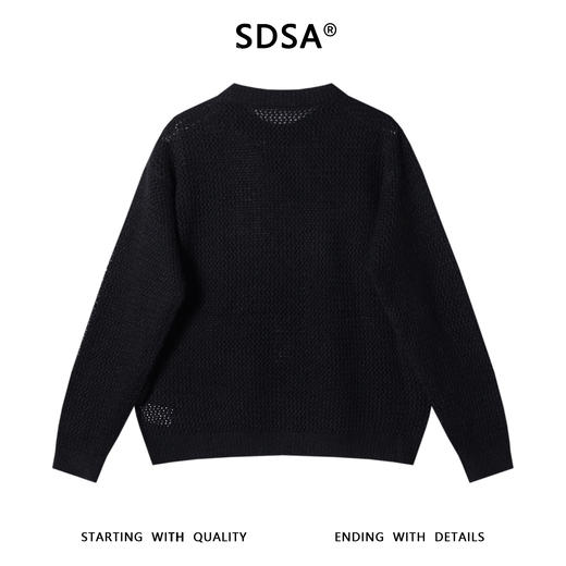 42543SDSA男士秋冬新款痞帅男装潮牌纯色立体针织花朵圆领毛衣百搭时尚 商品图5