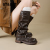 星期六时髦复古厚底显瘦裤腿堆堆靴SSD4117T3K 商品缩略图4