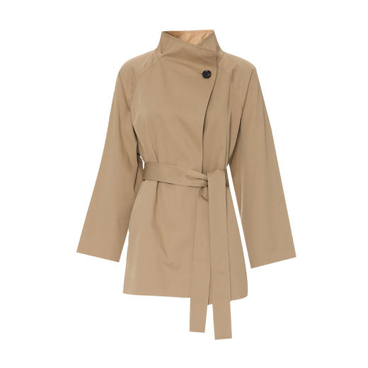 EITIE爱特爱早秋防风立领卡其色宽松2025秋季新款中长款风衣C2504804 商品图5