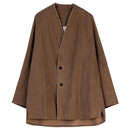 牧衣游原创 棉麻净色短外套秋新款自然原生质朴百搭文艺开衫 逐枫 商品图4