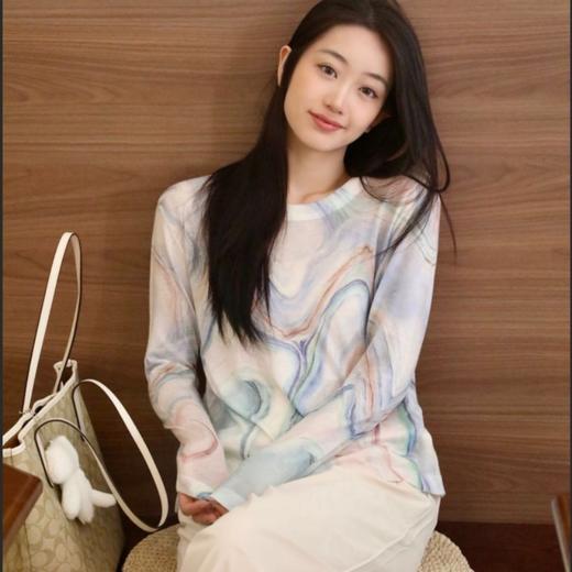 【超模君限定！少量库存】Di*or梵高星空高定系列 SUSX梵高星空天丝羊毛晕染艺术系列（下单3-7天发货） 商品图3