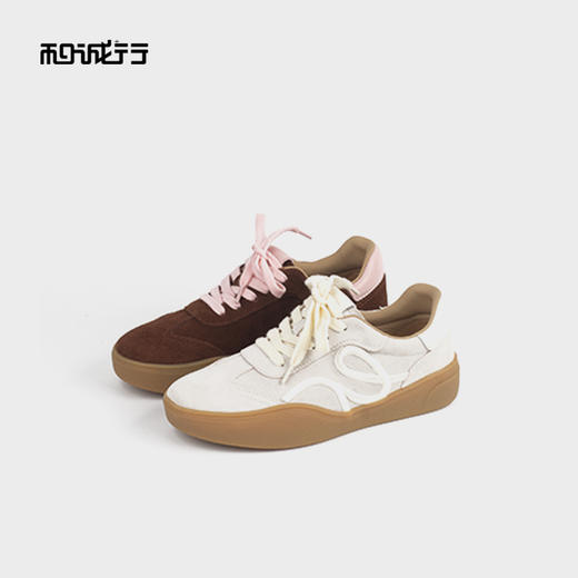 和诚行2025秋季新款百搭舒适透气休闲运动厚底德训女式休闲鞋2130002 商品图2