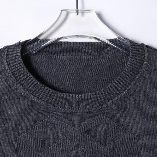 72389SDSA男士秋冬新款痞帅男装潮牌纯色短款针织衫双层下摆设计毛衣 商品图2