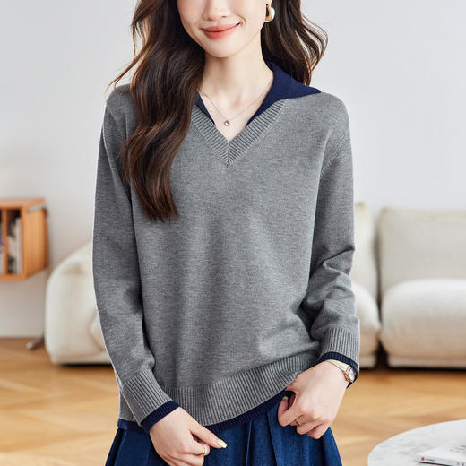 CC 66-6035翻领打底衫洋气减龄好看 商品图3