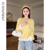 余潇潇【雏菊画册】圆领经典慵懒舒适100绵羊毛拉毛小雏菊宽松毛衣 商品缩略图3