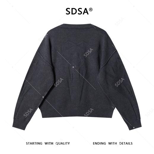 72389SDSA男士秋冬新款痞帅男装潮牌纯色短款针织衫双层下摆设计毛衣 商品图5