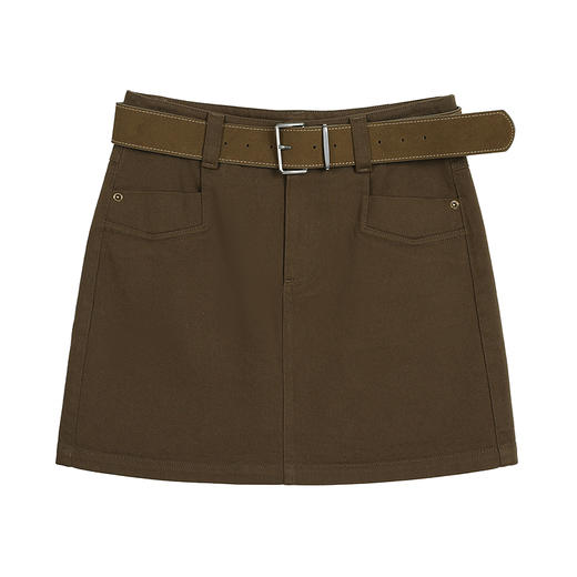 NEELLY纳俪商场同款秋季新款百搭高腰A字裙女显瘦高级感短裙N25082E01098 商品图3